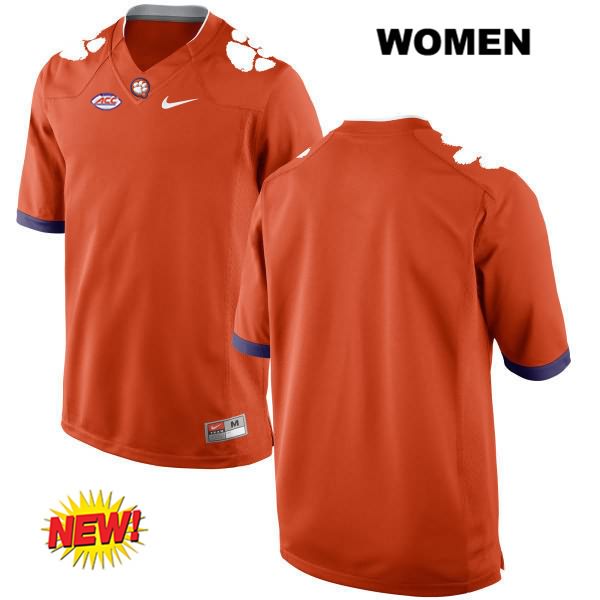 Women's Clemson Tigers Blank Stitched Orange New Style Authentic Nike NCAA College Football Jersey JWU5846MM